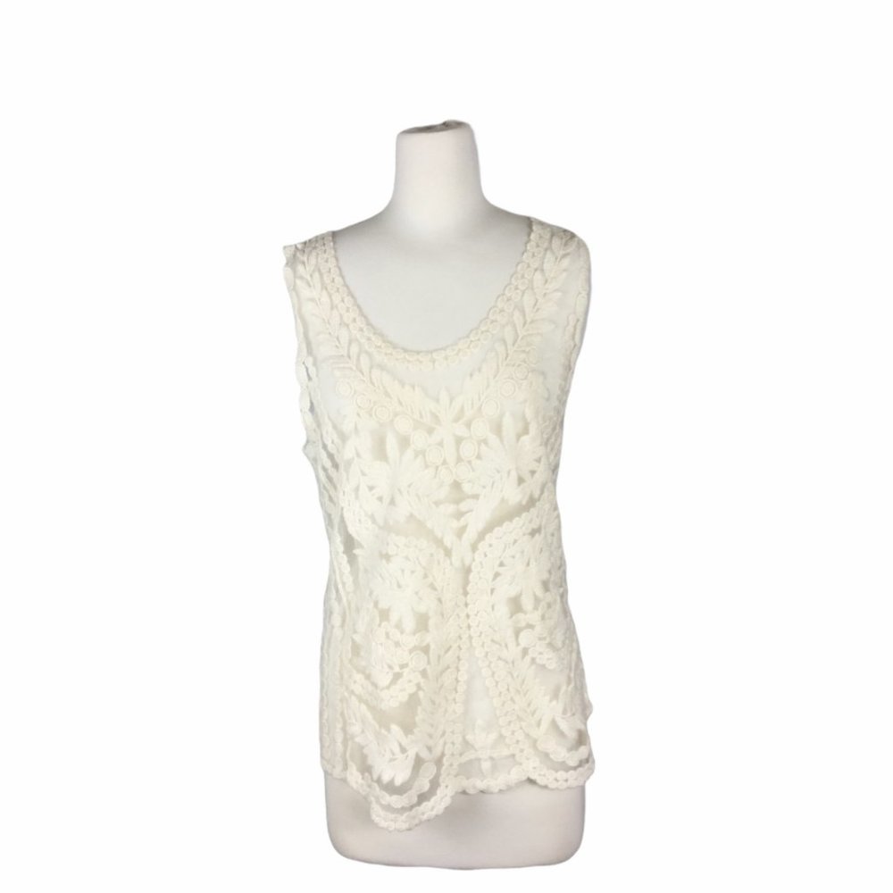 Capri  Cream Lace‎ Tank, size M